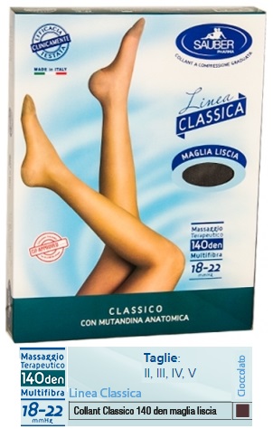 SAUBER CLASSICO COLLANT 140 DENARI MAGLIA LISCIA CIOCCOLATO 4 - fitfarma.it