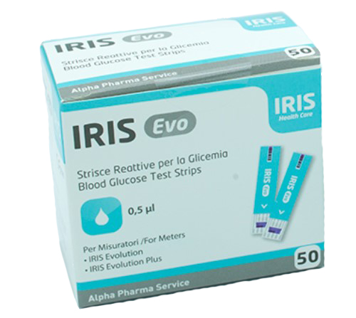 STRISCE MISURAZIONE GLICEMIA IRIS EVO 50 PEZZI - fitfarma.it