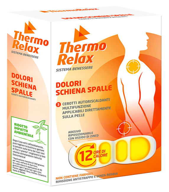 THERMORELAX CEROTTO AUTORISCALDANTE DOLORE SCHIENA/SPALLE 3 PEZZI - fitfarma.it