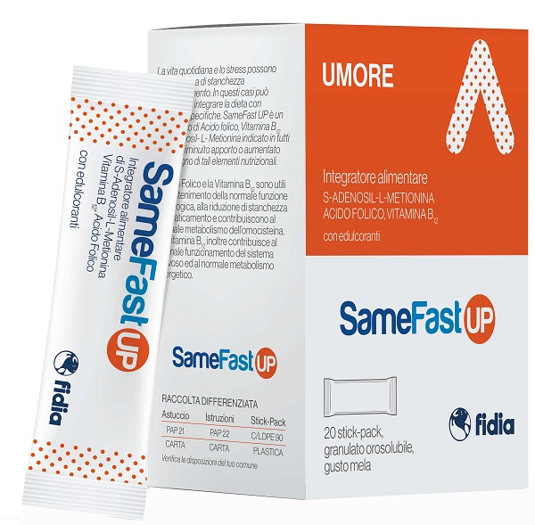 SAMEFAST UP 20 STICK PACK GRANULATO OROSOLUBILE GUSTO ANANAS - fitfarma.it