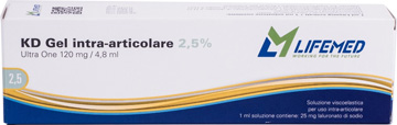 SIRINGA INTRA-ARTICOLARE KD GEL ACIDO IALURONICO 2,5% ULTRA ONE 120 MG/4,8 ML - fitfarma.it