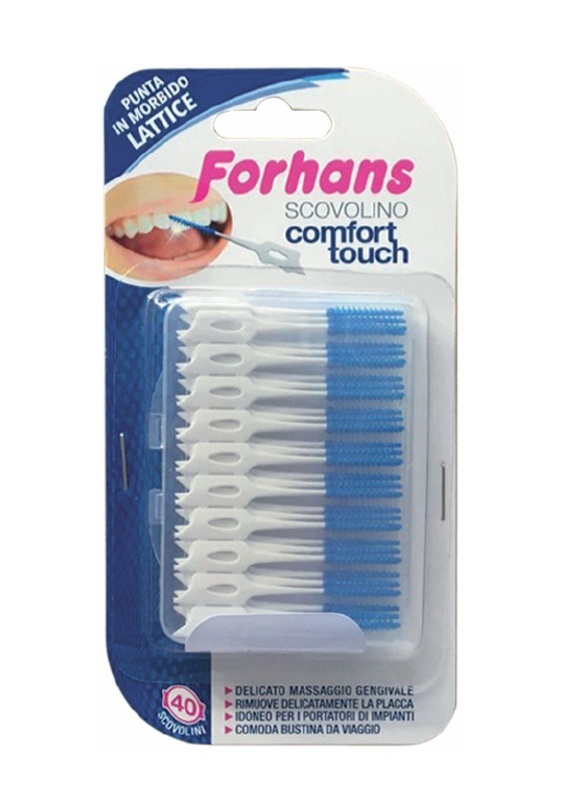 FORHANS SCOVOLINO COMFORT TOUCH PUNTA IN LATTICE 40 PEZZI - fitfarma.it