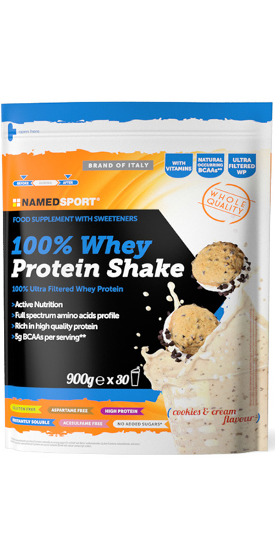100% WHEY PROTEIN SHAKE COOKIES & CREAM 900 G - fitfarma.it