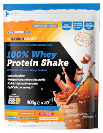 100% WHEY PROTEIN SHAKE MILK CHOCOLATE 900 G - fitfarma.it