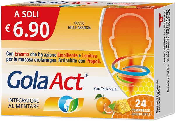 GOLA ACT MIELE ARANCIA 24 COMPRESSE SOLUBILI 33,6 G - fitfarma.it