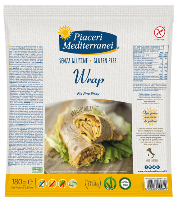PIACERI MEDITERRANEI PIADINA WRAP 180 G - fitfarma.it