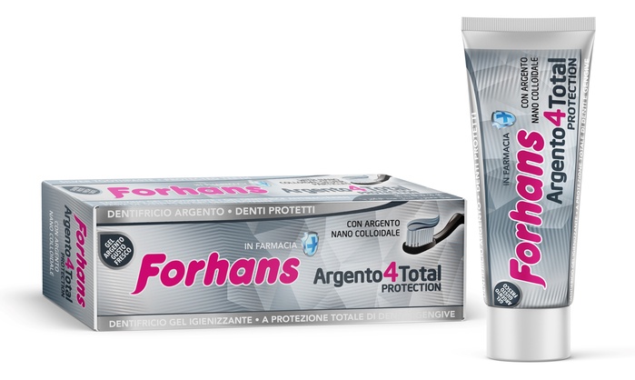 DENTIFRICIO SILVER 4 WHITE FORHANS 75 ML - fitfarma.it