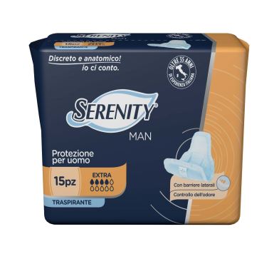 PANNOLINO SERENITY LIGHT MAN EXTRA CON ADESIVO O ALTRO FISSAGGIO 15 PEZZI - fitfarma.it