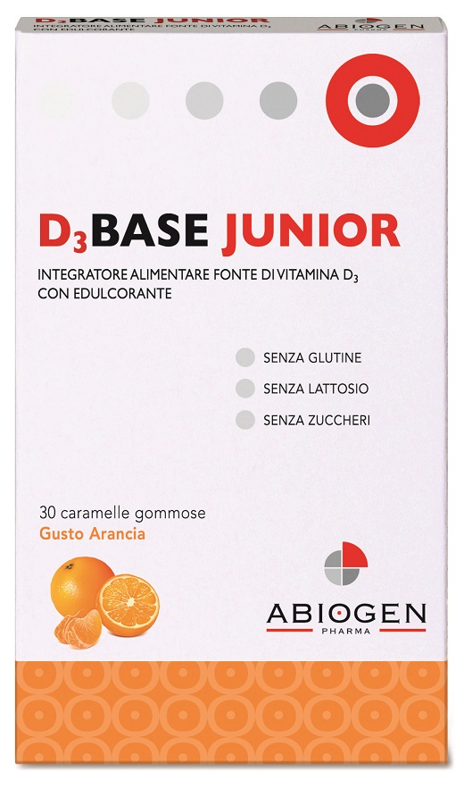 D3BASE JUNIOR 30 CARAMELLE GOMMOSE ARANCIA - fitfarma.it