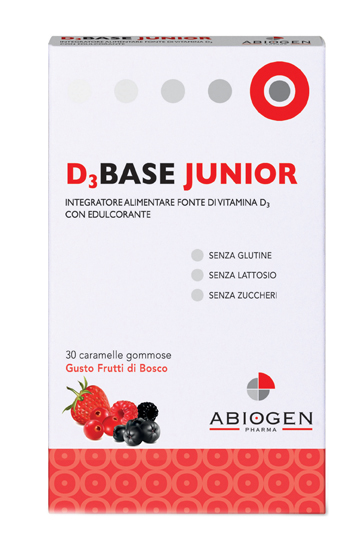 D3BASE JUNIOR 30 CARAMELLE GOMMOSE FRUTTI DI BOSCO - fitfarma.it