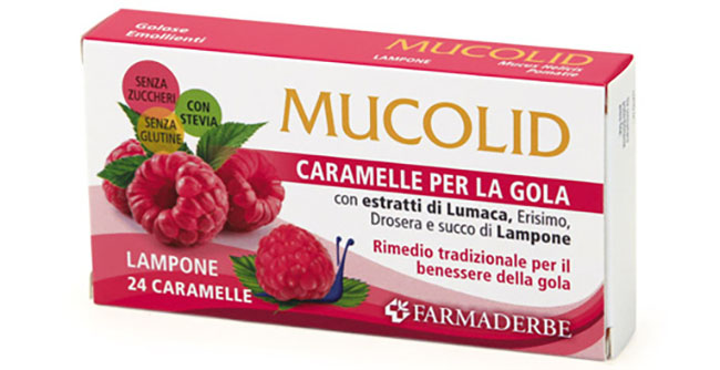 MUCOLID LUMACA & LAMPONE 24 CARAMELLE - fitfarma.it