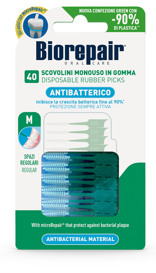 BIOREPAIR ORAL CARE ANTIBATTERICO 40 SCOVOLINI MONOUSO SPAZI REGOLARI - fitfarma.it