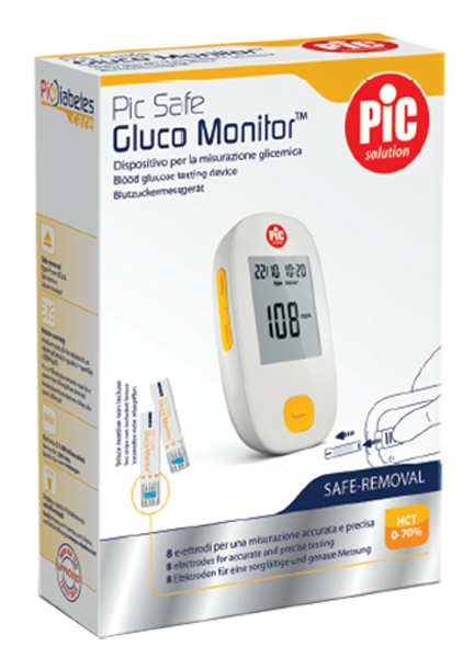 GLUCOMETRO CON MONITOR PIC GLUCO SAFE 1 PEZZO - fitfarma.it