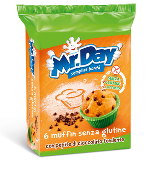 MR DAY MUFFIN SENZA GLUTINE CON PEPITE DI CIOCCOLATO FONDENTE 6 X 42 G - fitfarma.it