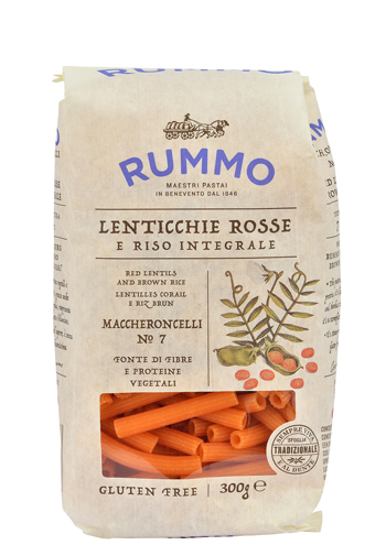 RUMMO MACCHERONCELLI N 7 LENTICCHIE ROSSE E RISO INTEGRALE 300 G - fitfarma.it