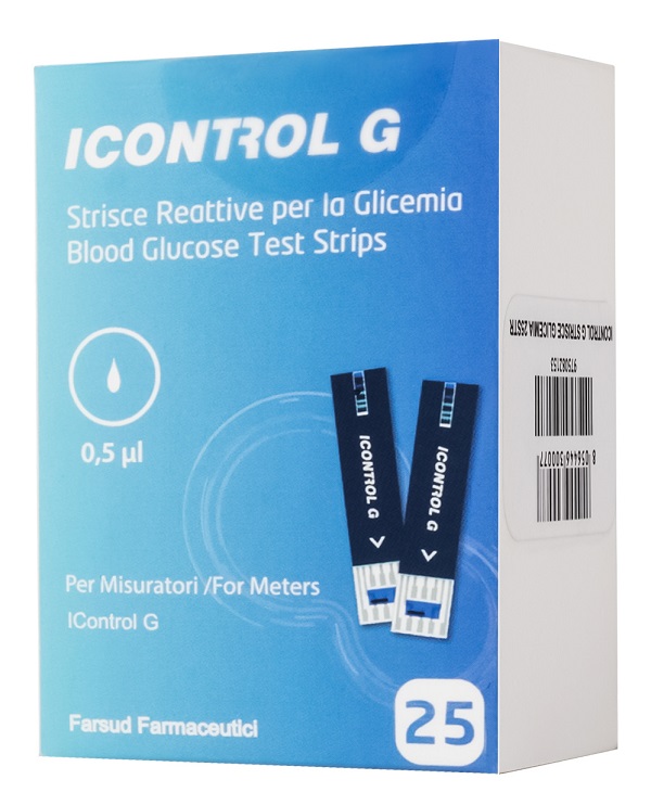 STRISCE MISURAZIONE GLICEMIA ICONTROL G 25 PEZZI - fitfarma.it