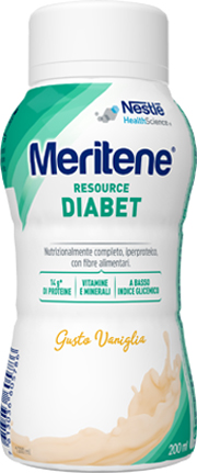 MERITENE RESOURCE DIABET VANIGLIA ALIMENTO IPERPROTEICO 28 VITAMINE E MINERALI 200 ML - fitfarma.it