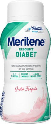 MERITENE RESOURCE DIABET FRAGOLA ALIMENTO IPERPROTEICO 28 VITAMINE E MINERALI 200 ML - fitfarma.it
