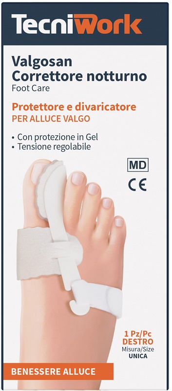 CORRETTORE NOTTURNO PER ALLUCE VALGO DESTRO MISURA UNICA VALGOSAN 1 PEZZO - fitfarma.it