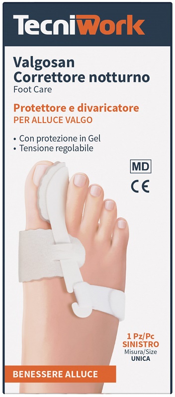 CORRETTORE NOTTURNO PER ALLUCE VALGO SINISTRO MISURA UNICA VALGOSAN 1 PEZZO - fitfarma.it