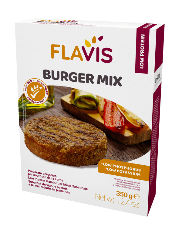FLAVIS BURGER MIX PREPARATO APROTEICO PER SOSTITUTO DELLA CARNE 350 G - fitfarma.it