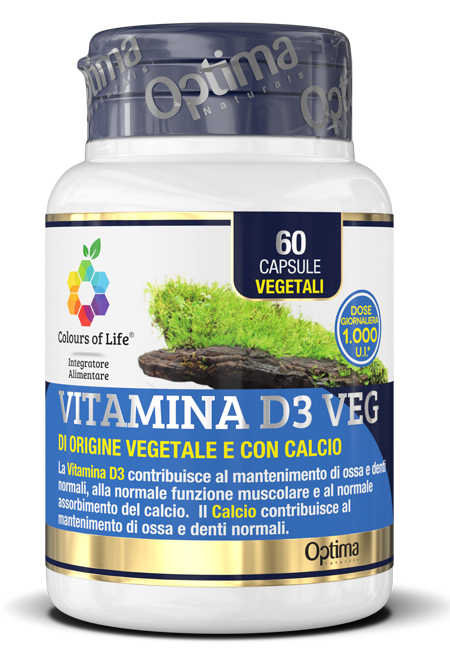 COLOURS OF LIFE VITAMINA D3 VEG 60 CAPSULE 500 MG - fitfarma.it
