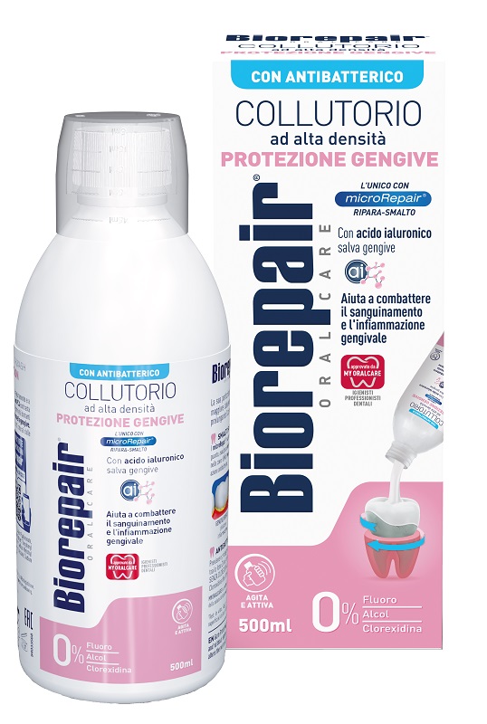 BIOREPAIR ORAL CARE CON ANTIBATTERICO COLLUTORIO AD ALTA DENSITA' PROTEZIONE GENGIVE 500 ML - fitfarma.it
