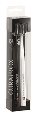 SPAZZOLINO CURAPROX WHITE IS BLACK WHITE/BLACK 2 PEZZI - fitfarma.it