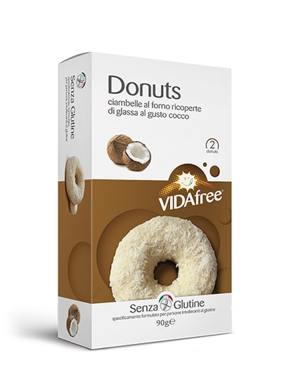 DONUTS GUSTO COCCO CON GLASSA CIOCCOLATO BIANCO 90 G - fitfarma.it