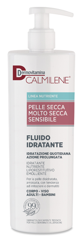 DERMOVITAMINA CALMILENE FLUIDO IDRATANTE PER PELLE SECCA, MOLTO SECCA E SENSIBILE 500 ML - fitfarma.it