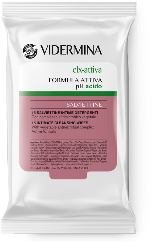 VIDERMINA CLX ATTIVA 15 SALVIETTE INTIME DETERGENTI - fitfarma.it