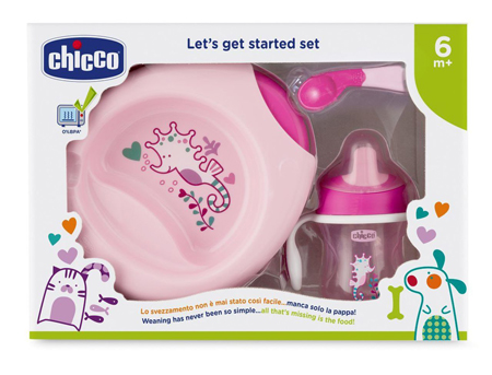 CHICCO SET PAPPA 6M+ ROSA CON CUCCHIAIO ROSA - fitfarma.it