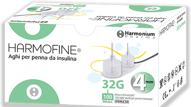 AGO HARMOFINE PENNA DA INSULINA GAUGE 32 4MM 100 PEZZI - fitfarma.it