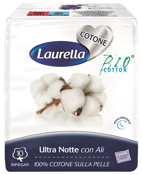 ASSORBENTE LAURELLA PER DONNA IN COTONE ULTRA ALI NOTTE 10 PEZZI - fitfarma.it