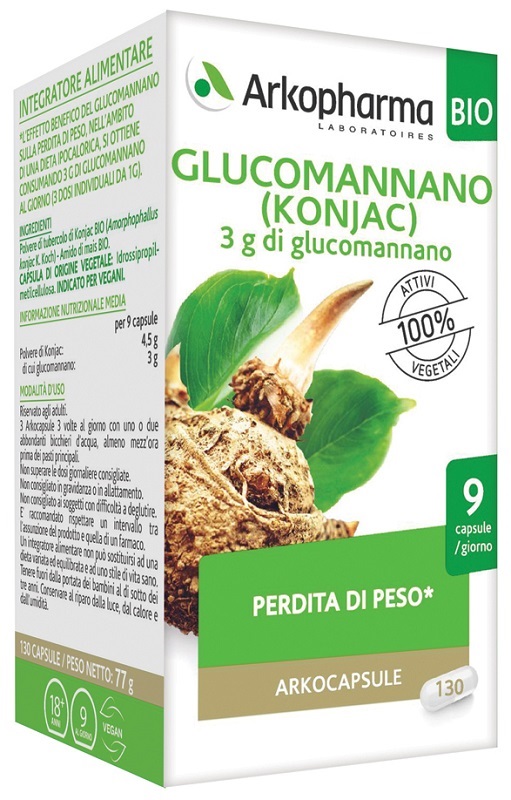 ARKO CAPSULE GLUCOMANNANO BIO 130 CAPSULE - fitfarma.it