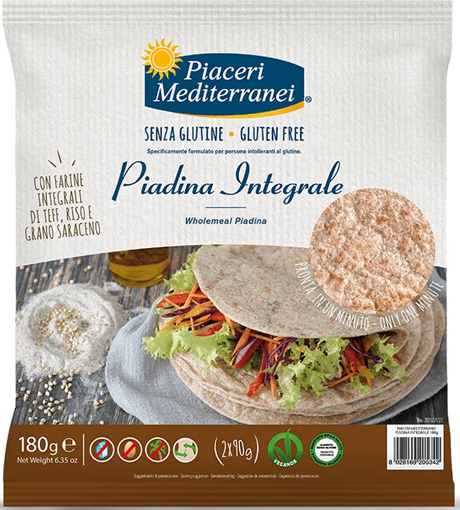 PIACERI MEDIT PIADINA INTEGRALE 180 G - fitfarma.it