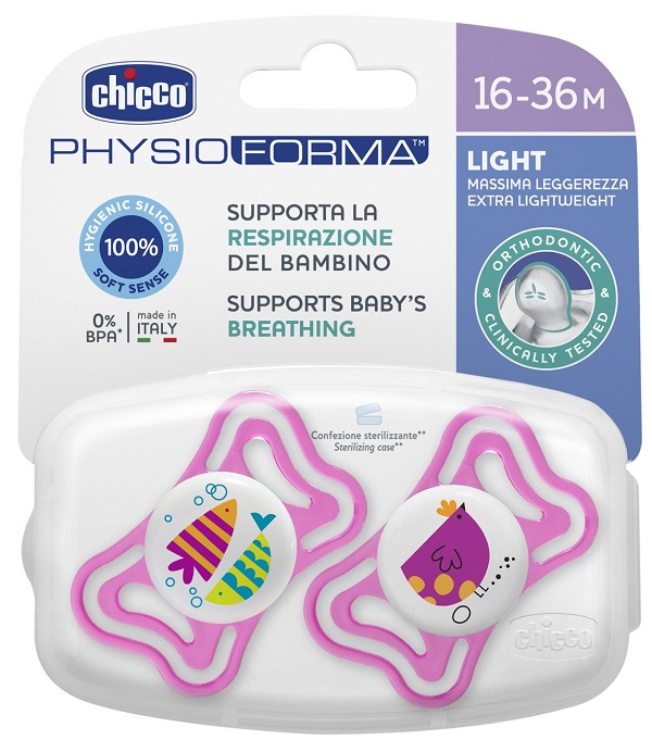 CHICCO SUCCHIETTO LIGHT GIRL SILICONE 16-36 MESI 2 PEZZI - fitfarma.it