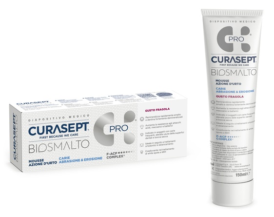 CURASEPT BIOSMALTO MOUSSE CARIE FRAGOLA 50 ML - fitfarma.it
