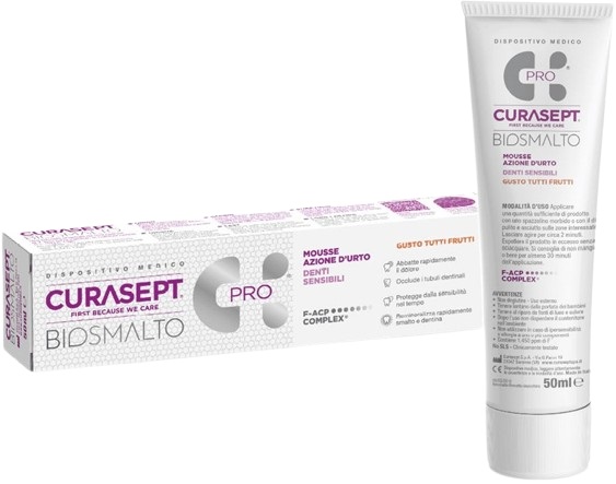 CURASEPT BIOSMALTO MOUSSE DENTI SENSIBILI 50 ML - fitfarma.it
