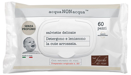 FIOCCHI DI RISO ACQUA NON ACQUA SENZA PROFUMO 60 SALVIETTE - fitfarma.it