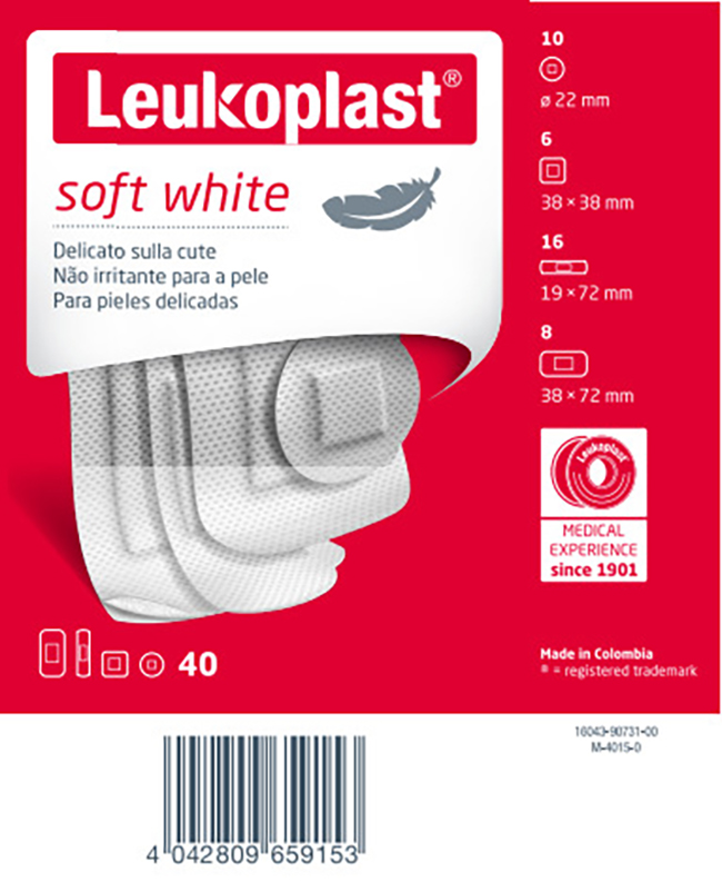 LEUKOPLAST SOFT WHITE 40 PEZZI ASSORTITI - fitfarma.it