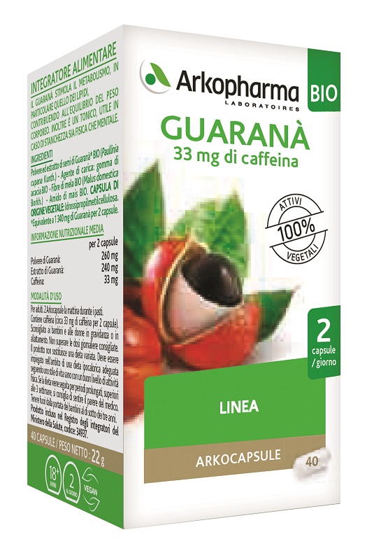 ARKO CAPSULE GUARANA' BIO 40 CAPSULE - fitfarma.it