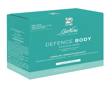 DEFENCE BODY TRATTAMENTO CELLULITE CREMA GEL DRENANTE RIDUCENTE 30 BUSTINE DA 10 ML - fitfarma.it