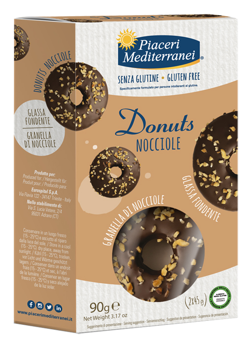 PIACERI MEDITERRANEI DONUTS NOCCIOLE 90 G - fitfarma.it
