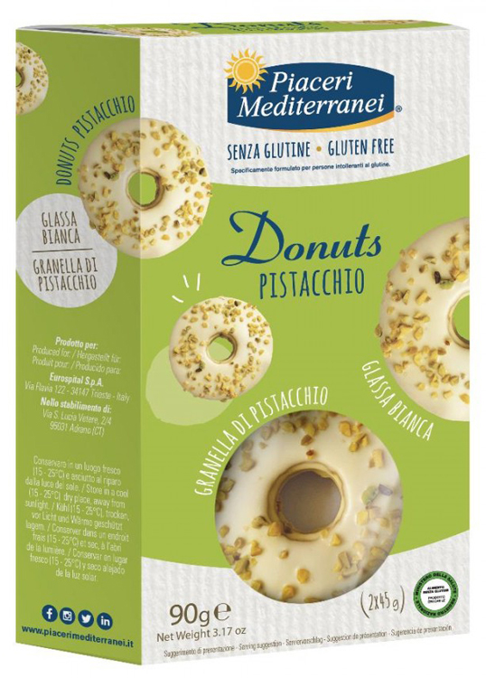 PIACERI MEDITERRANEI DONUTS PISTACCHIO 90 G - fitfarma.it