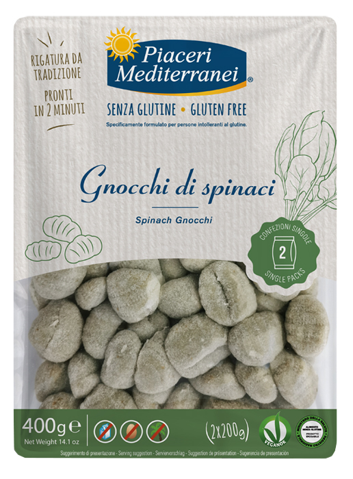 PIACERI MEDITERRANEI GNOCCHI DI SPINACI 400 G - fitfarma.it