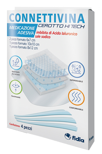 CEROTTO CONNETTIVINA HITECH 4 MISURE MISTE 2 PEZZI 6 X 7 CM + 1 PEZZO 10 X 10 CM + 1 PEZZO 8 X 12 CM - fitfarma.it