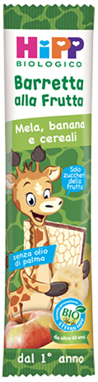 HIPP BIO BARRETTA ALLA FRUTTA MELA/BANANA/CEREALI 23 G - fitfarma.it