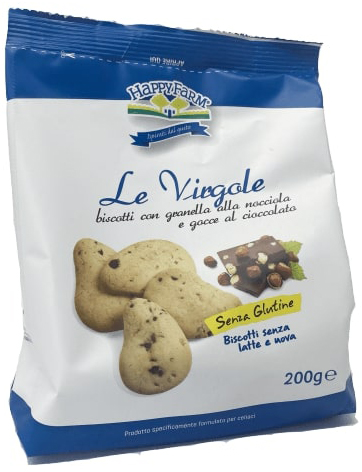 HAPPY FARM VIRGOLE GOCCE CIOCCOLATA E GRANELLA NOCCIOLE 200 G - fitfarma.it