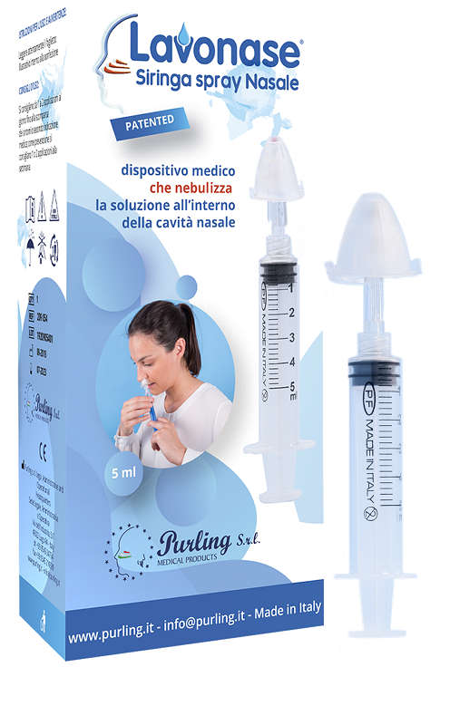 LAVONASE SIRINGA SPRAY NASALE NON STERILE 5 ML LUER-LOCK CON CAPPUCCIO + UGELLO NASALE CON RACCORDO LUER-LOCK + PERFORATORE CON VALVOLA NON RITORNO CON TAPPO - fitfarma.it